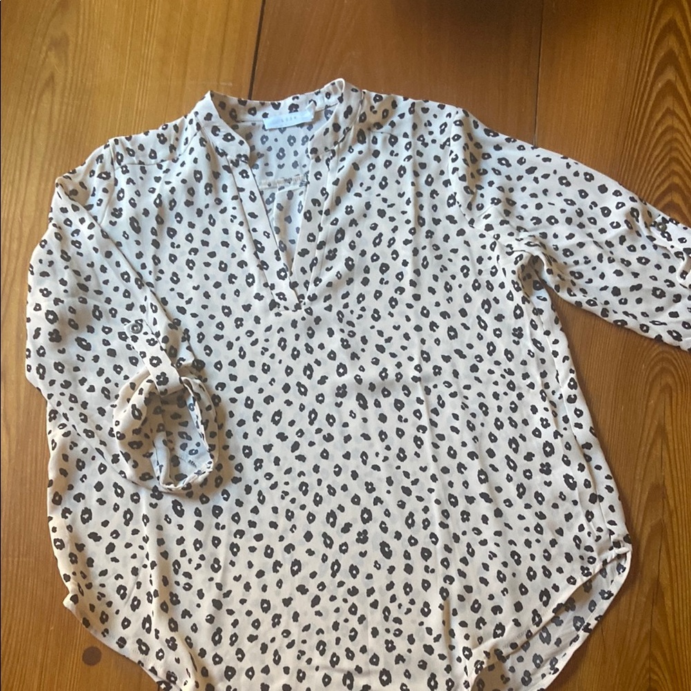 Leopard Print Women's Top - Black and cream